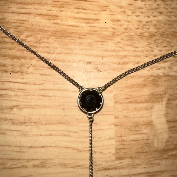 KILLSTAR GOTHIC 2 BLACK ONYX & PENTAGRAM NECKLACE W/ SILVER CHAIN - BRAND NEW! - Picture 11 of 12